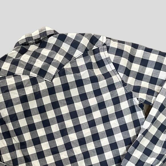 HOLLISTER BUTTON DOWN LONG SLEEVE SNAP SHIRT PLAID CHECK BLUE WHITE PLAID MEDIUM - Picture 4 of 8